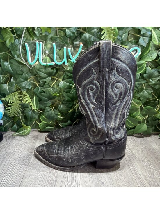 Tony Lama Brittle Ostrich Quill Cowboy Western Mens Boots Size 7 D main image 6